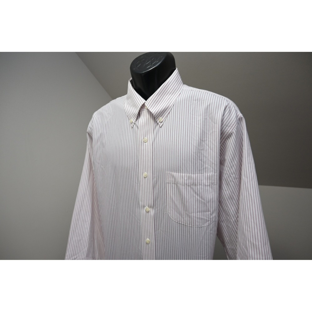 Brooks Brothers Button Down Shirt Mens XL 17.5-34 Traditional Fit Striped EUC